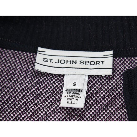 St. John Sport Wool Full Zip Reptile Cardigan Knit Sweater Purple Women Sz S - Picture 13 of 14